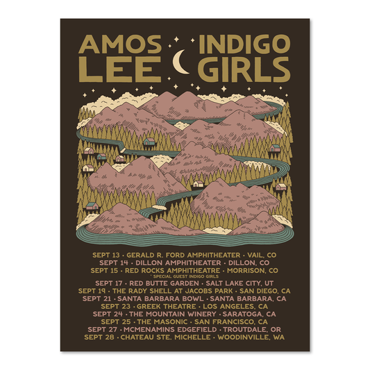 Amos Lee & Indigo Girls 2024 Tour Poster